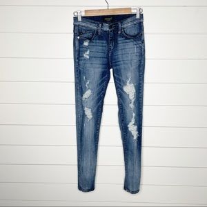Judy Blue Distressed Sandblasted Skinny Jeans Dark Wash Size 27/5